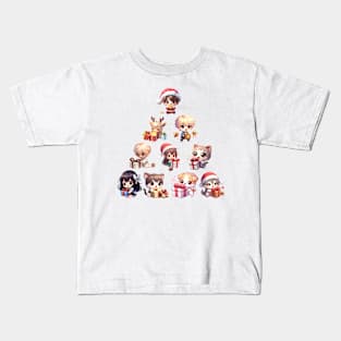 Chibi Kawaii Christmas Tree Kids T-Shirt